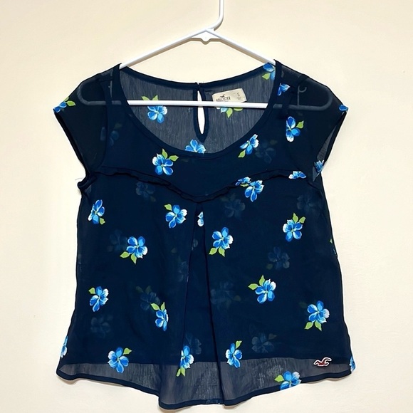 Hollister Tops - Hollister Floral Sheer Top Size Small